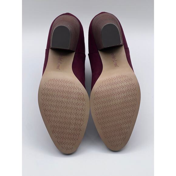 Violet & Red Womens Sz 8.5 Jackson Lazer Cut Topline Bootie Burgundy NEW - Picture 10 of 11